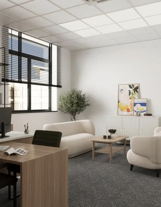 Modern office with lounge area